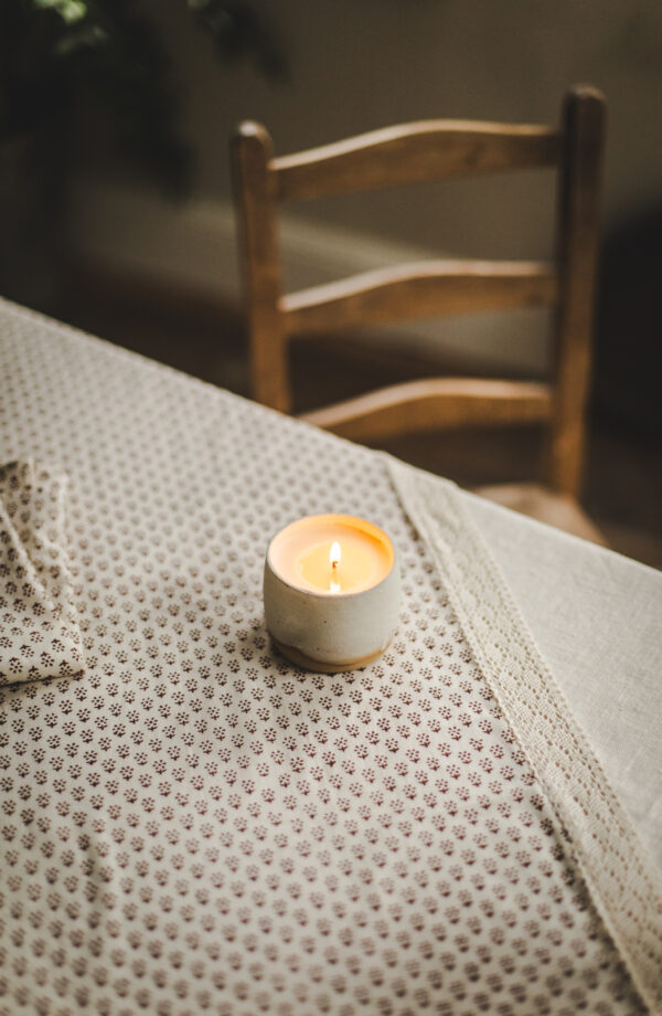 Ceramic Candle, Natural