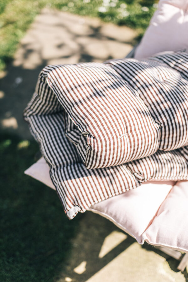 Handwoven Mattress, Brown/Ecru Gingham