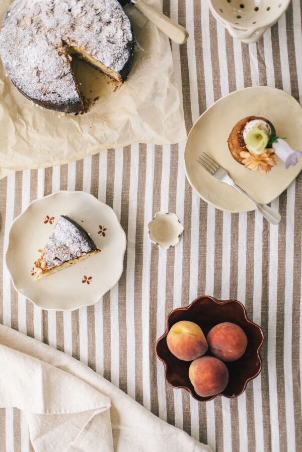 Butterscotch Linen Stripe Tablecloth