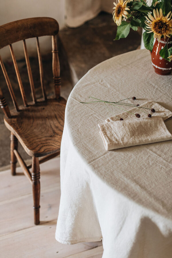 Linen Tablecloth, Clotted Cream